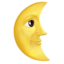 Mondsichel mit Gesicht rechts-Emoji auf Apple