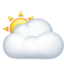 Apple üzerinde Bulutta kaybolan güneş emojisi