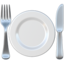 Fork and Knife with Plate emoji on Apple