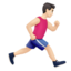 Emoji Uomo che corre: carnagione chiara e a destra su Apple