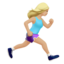 Laufende Frau: mittelhelle Hautfarbe, nach rechts-Emoji auf Apple