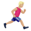 Emoji Lelaki berlari: ton kulit sederhana cerah dan menghadap kanan pada Apple