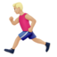 Man Running: Medium-Light Skin Tone emoji on Apple