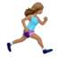 Woman Running Facing Right: Medium Skin Tone emoji on Apple