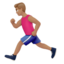 Man Running: Medium Skin Tone emoji on Apple
