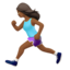 Woman Running: Medium-Dark Skin Tone emoji on Apple