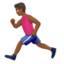 Man Running: Medium-Dark Skin Tone emoji on Apple
