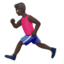 Man Running: Dark Skin Tone emoji on Apple
