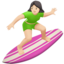 Woman Surfing: Light Skin Tone emoji on Apple