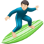 Man Surfing: Light Skin Tone emoji on Apple