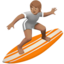 Person Surfing: Medium Skin Tone emoji on Apple