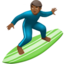 Man Surfing: Medium-Dark Skin Tone emoji on Apple