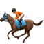 Pferderennen: mittelhelle Hautfarbe-Emoji auf Apple