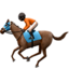 Horse Racing: Dark Skin Tone emoji on Apple