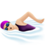 Woman Swimming: Light Skin Tone emoji on Apple