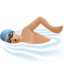 Man Swimming: Medium-Light Skin Tone emoji on Apple