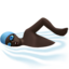 Man Swimming: Dark Skin Tone emoji on Apple