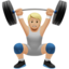 Person Lifting Weights: Medium-Light Skin Tone emoji on Apple