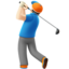 Man Golfing: Light Skin Tone emoji on Apple