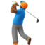 Man Golfing: Medium-Dark Skin Tone emoji on Apple