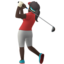 Emoji Mulher golfista: pele escura no Apple