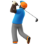 Man Golfing: Dark Skin Tone emoji on Apple