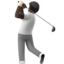 Golfer(in): dunkle Hautfarbe-Emoji auf Apple