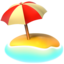 Emoji Spiaggia con ombrellone su Apple