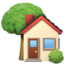 Emoji Rumah dengan taman pada Apple