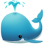 Blasender Wal-Emoji auf Apple