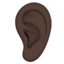 Ear: Dark Skin Tone emoji on Apple
