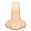 Nose: Light Skin Tone emoji on Apple