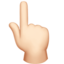 Nach oben weisender Zeigefinger von hinten: helle Hautfarbe-Emoji auf Apple