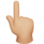 Backhand Index Pointing Up: Medium-Light Skin Tone emoji on Apple