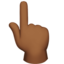 Emoji Jari telunjuk tunjuk hala ke atas: ton kulit sederhana gelap pada Apple