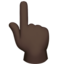 Backhand Index Pointing Up: Dark Skin Tone emoji on Apple