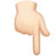 Nach unten weisender Zeigefinger: helle Hautfarbe-Emoji auf Apple