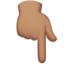 Backhand Index Pointing Down: Medium Skin Tone emoji on Apple