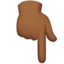Backhand Index Pointing Down: Medium-Dark Skin Tone emoji on Apple