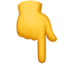 Emoji Jari telunjuk belakang tangan tuding ke bawah pada Apple