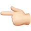 Nach links weisender Zeigefinger: helle Hautfarbe-Emoji auf Apple