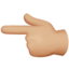 Emoji Menunjuk ke arah kiri: warna kulit cerah-sedang di Apple