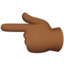 Backhand Index Pointing Left: Medium-Dark Skin Tone emoji on Apple