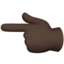 Backhand Index Pointing Left: Dark Skin Tone emoji on Apple