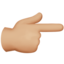 Emoji Indice verso destra: carnagione abbastanza chiara su Apple