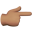 Nach rechts weisender Zeigefinger: mittlere Hautfarbe-Emoji auf Apple