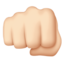 Emoji Penumbuk dari depan: ton kulit cerah pada Apple