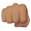 Oncoming Fist: Medium Skin Tone emoji on Apple