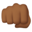 Oncoming Fist: Medium-Dark Skin Tone emoji on Apple