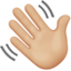 Waving Hand: Medium-Light Skin Tone emoji on Apple